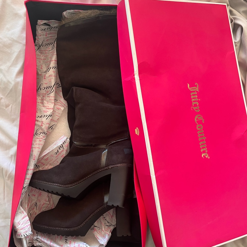 New in box: Juicy Couture Fur Lined Cow Suede Boots